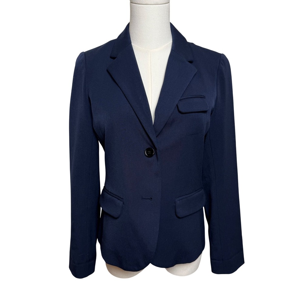 Gap Womens Navy Blue Two Button Blazer Jacket Stretch Size 0 814294-00